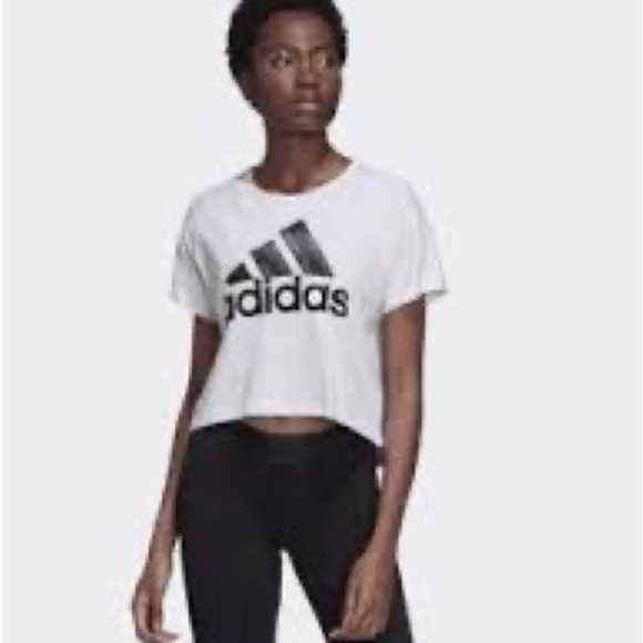 Adidas Short Sleeve W Sid Graph Ii T-Shirt White XS Over-Sized Sporty Athletic - Picture 1 of 5